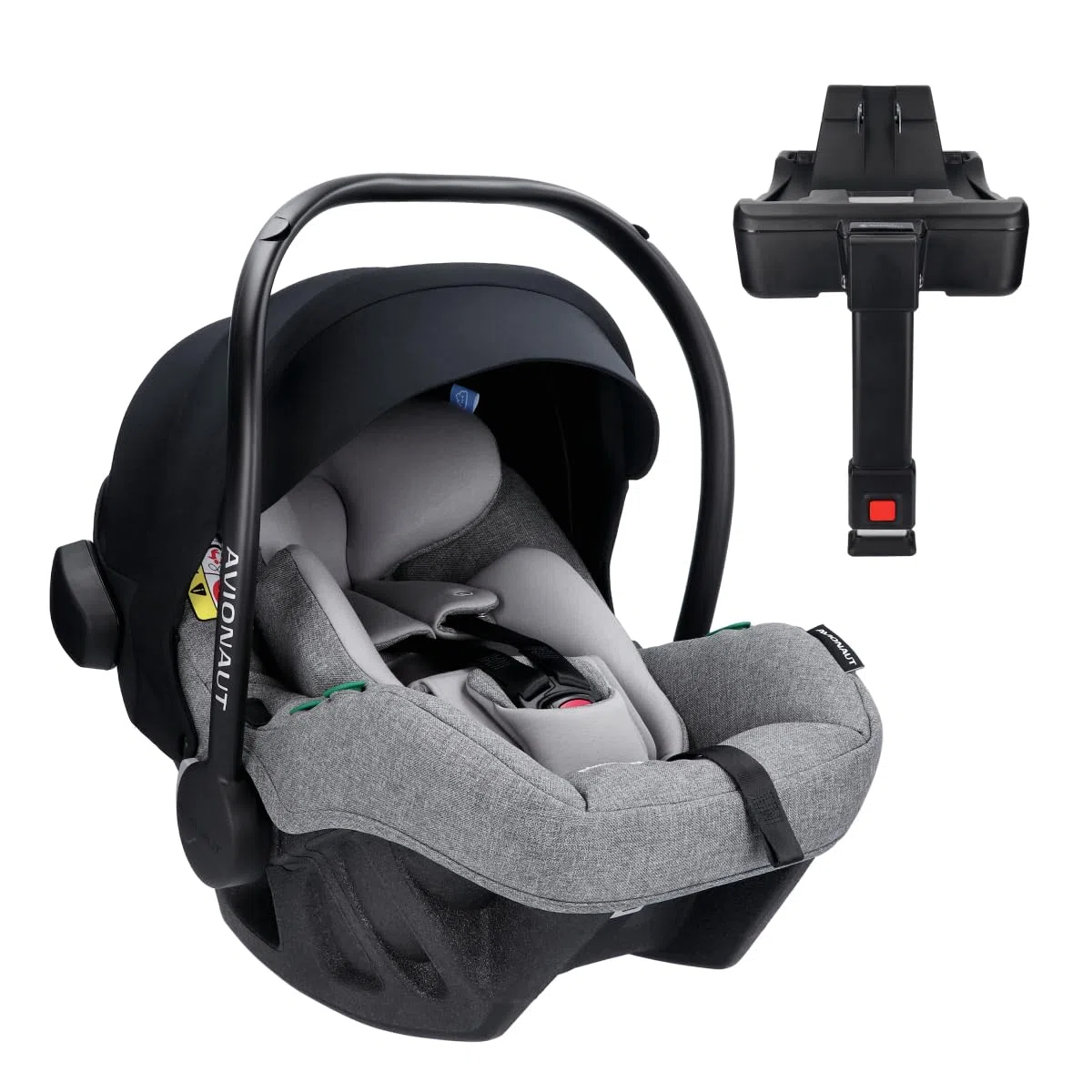 Avionaut Pixel Pro 2.0 C – Siège Auto Bébé Groupe 0+ (0-13 kg / 40-86 cm) avec Dock 2.0 ISOFIX – Ultra-léger, Ergonomique, Certifié AGR (Grey)